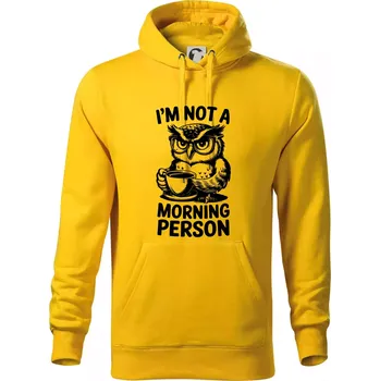 Pánská mikina I'm not a morning person sova - Mikina pánská Cape s kapucí - M ( Žlutá )