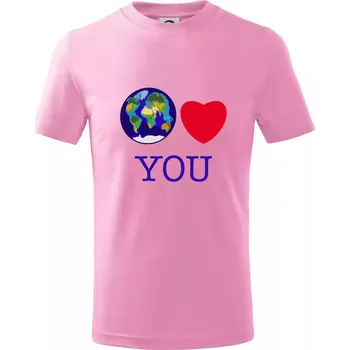 Svět Tě miluje world loves you (Moňas) - Tričko dětské bavlněné - 146 cm/10 let ( Růžová )