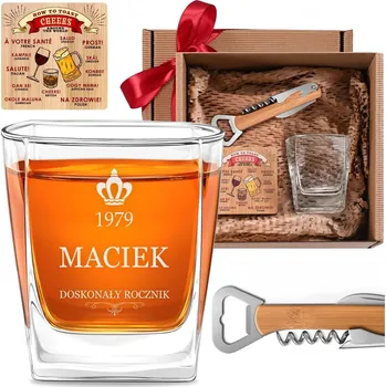 Sklenice Sklenice na whisky Gravírování Sada otvíráků Dárek k Vánocům pro manžela Chlapa