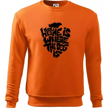 Pánská mikina Home is where the dog - Mikina Essential pánská - S ( Oranžová )
