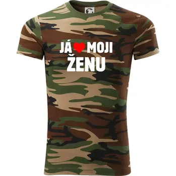 Pánské tričko Já miluju svojí ženu - Army CAMOUFLAGE - XS ( Hnědý maskáč )