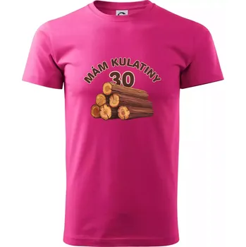 Pánská móda Mám kulatiny 30 - Klasické pánské triko vyšší gramáže - L ( Purpurová )