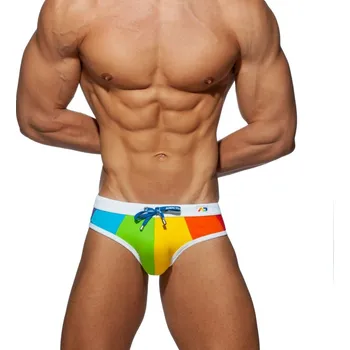 Pánské plavky Plavky Addicted ADS238 Rainbow Swim Brief bílé XXL, pánské duhové plavky