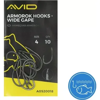 Rybářský háček AVID Carp Armorok Hooks Wide Gape vel. 2 10ks