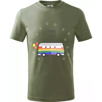 Happy world pride - Tričko dětské bavlněné - 158 cm/12 let ( Khaki )