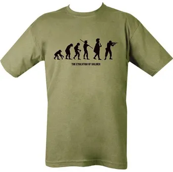 Pánské tričko Triko s motivem EVOLUCE VOJÁKA ZELENÉ vel. L (Triko s motivem EVOLUCE VOJÁKA ZELENÉ vel. L)