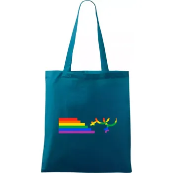 Lesby symbol duha - Taška bavlněná - 42 x 38 cm ( Petrolejová )