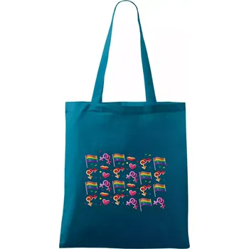 Nákupní taška LGBT Vlajky - Taška bavlněná - 42 x 38 cm ( Petrolejová )