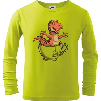 Dětská móda Tea rex - Triko dětské Long Sleeve - 122 cm/6 let ( Limetková )
