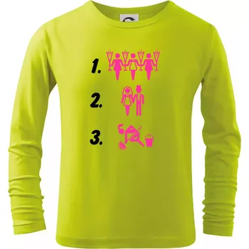 Chlapecké oblečení Před a po žena - Triko dětské Long Sleeve - 158 cm/12 let ( Limetková )