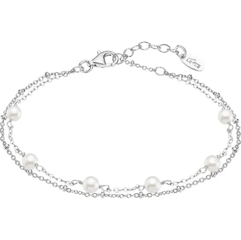 Náramek Stříbrný náramek se syntetickou perlou | Elegantní design | Snadné zapínání | Ověřeno 1000+ zákazníky | Záruka 24 měsíců | Kvalitní šperky | ROMERO rhodiované stříbro, syntetická perla