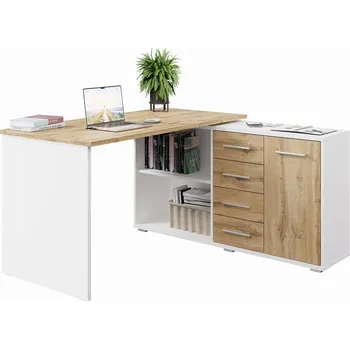 Psací stůl Rohový psací stůl Nejlevnějšínábytek.cz 138 x 136 x 74 cm bílý