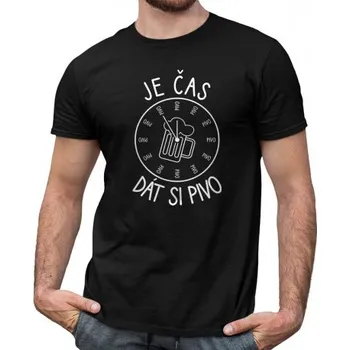 Žertovný předmět Je čas dát si pivo - pánské tričko s potiskem- Tričkový.cz