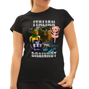 Žertovný předmět Italian Brainrot v2 - dámské tričko s potiskem- Tričkový.cz