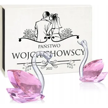 Obraz KŘIŠŤÁLOVÉ LABUTĚ RUČNÍ VÝROBA DÁREK PRO PÁRY