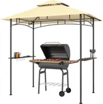 Altán s LED osvětlením, 240 x 150 x 258 cm | béžový