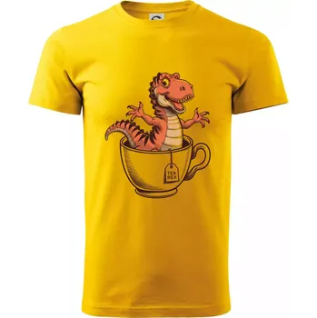Pánské tričko Tea rex - Klasické pánské triko vyšší gramáže - 4XL ( Žlutá )