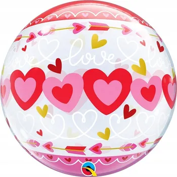Balónek Foliový balónek Qualatex Bubble Love 22"