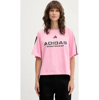 Dámské tričko Tričko adidas Tiro dámské, růžová barva, JL9213 03X, vel. XS