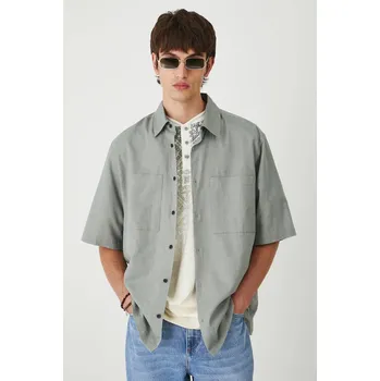 Pánská košile Košile Medicine pánská, zelená barva, relaxed, s klasickým límcem RW25.KKM010 81X, vel. L