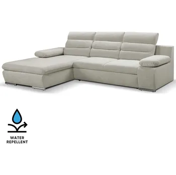 Sedací souprava Sedací souprava GRECO MINI | 185x278 cm | LEVÁ | 84 světle šedá WATER REPELLENT | rozkládací + úložný prostor