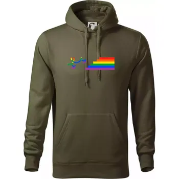 Pánská mikina Gay symbol duha - Mikina pánská Cape s kapucí - 5XL ( Military )