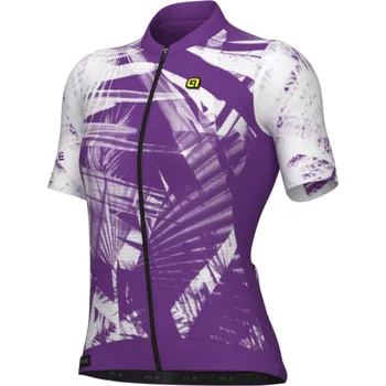 cyklistický dres ALÉ Cyklistický dres s krátkým rukávem - PALM PR-E - cyklámenová/bílá L
