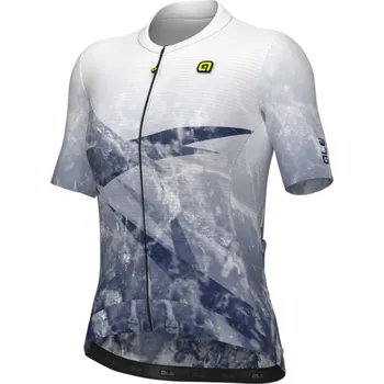 cyklistický dres ALÉ Cyklistický dres s krátkým rukávem - QUARTZ PR-E - bílá/modrá