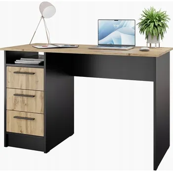 Psací stůl Obdélníkový psací stůl Nejlevnějšínábytek.cz 120 x 120 x 76 cm, odstíny hnědé