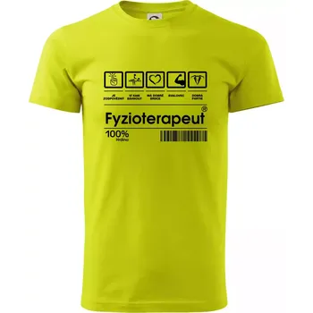 Čárový kód - Fyzioterapeut - Klasické pánské triko vyšší gramáže - L ( Limetková )