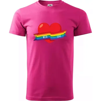 Pánské oblečení LGBT with love - Klasické pánské triko vyšší gramáže - XS ( Purpurová )