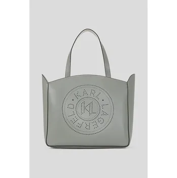 Kabelka Kožená kabelka Karl Lagerfeld K/CIRCLE šedá barva, A3W30043 90X, vel. ONE SIZE