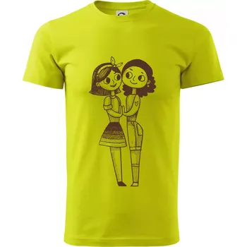 Lesbický pár - Klasické pánské triko vyšší gramáže - 2XL ( Limetková )
