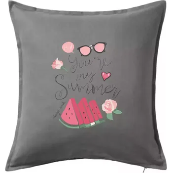 Polštář Summer Watermelon - Polštář 50x50 - 50x50 - Pouze potah ( Tmavě šedý melír )