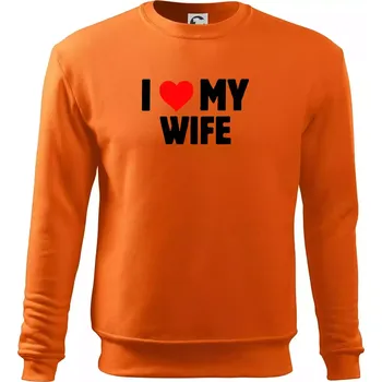 Pánská mikina I love my wife - Mikina Essential pánská - S ( Oranžová )