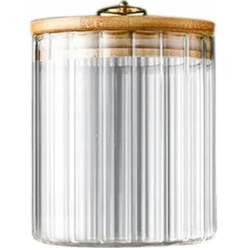 Dóza na potraviny Cukřenka , drážkovaná nádoba s bambusovým víkem, vel. S , 550 ml 1 Ks