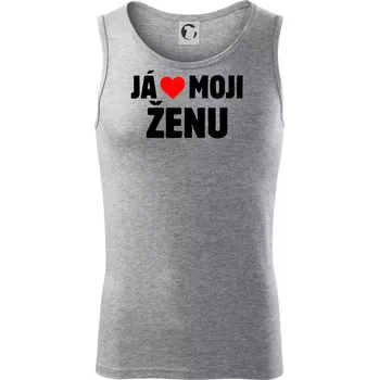 Já miluju svojí ženu - Tílko pánské Core - S ( Tmavě šedý melír )