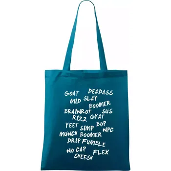 Generace Z - Gen Z slovník - Taška bavlněná - 42 x 38 cm ( Petrolejová )