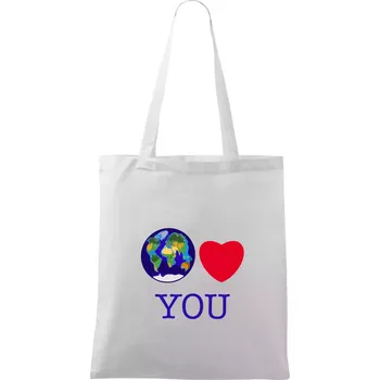 Svět Tě miluje world loves you (Moňas) - Taška bavlněná - 42 x 38 cm ( Bílá )
