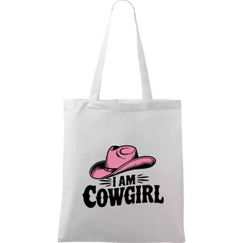 Iam cowgirl klobouk - Taška bavlněná - 42 x 38 cm ( Bílá )