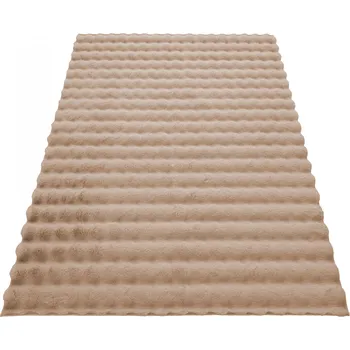 Koberec s imitací kožešiny 80x300 3D vzor světle hnědý