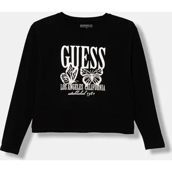 Chlapecké tričko Dětské tričko s dlouhým rukávem Guess černá barva, J5YI32 K6YW4 J5YI32.K6YW4.9BYA 99X, vel. 136-146