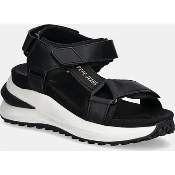 Dámská obuv Kožené sandály Pepe Jeans WINSLOVE ACTION PLS90707 černá 99X, EUR 37