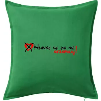 Polštář Hlavně se do mě nezamiluj - Polštář 50x50 - 50x50 - Pouze potah ( Středně zelená )