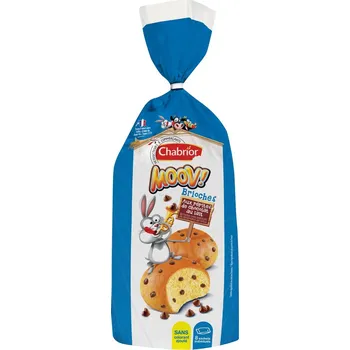 Čokoláda Chabrior Briošky mléčné s čokoládovými kousky, 8 ks