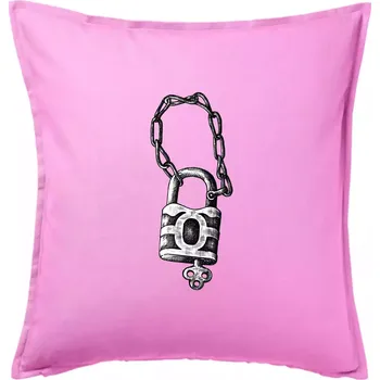 Polštář Zámek s řetězem - Polštář 50x50 - 50x50 - Pouze potah ( Růžová )