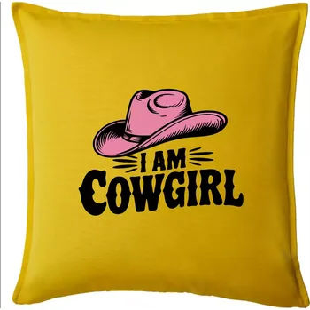 Polštář Iam cowgirl klobouk - Polštář 50x50 - 50x50 - Pouze potah ( Žlutá )