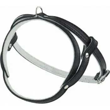 Postroj pro psa Kožený postroj podšitý plstí 55cm Černý