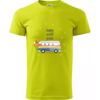 Happy world pride - Klasické pánské triko vyšší gramáže - 3XL ( Limetková )