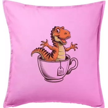 Polštář Tea rex - Polštář 50x50 - 50x50 - Pouze potah ( Růžová )
